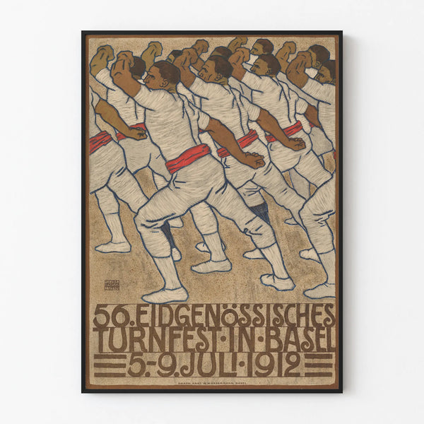 Vintage Sports Poster - 56th Federal Gymnastics Tournament in Basel 1912
