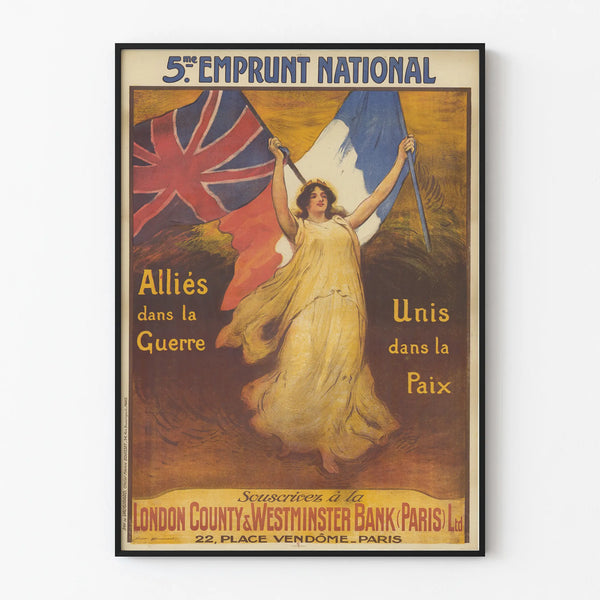 Vintage poster of the Fifth National Loan – Allies United in War and Peace