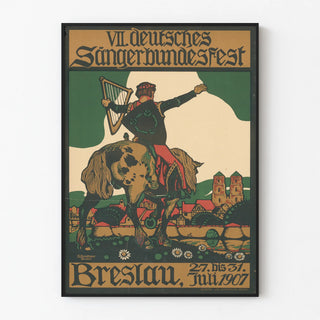 Vintage poster of the German singing festival 1907 Breslau