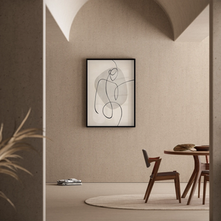 Black and white decorative design panel - Feminine essence