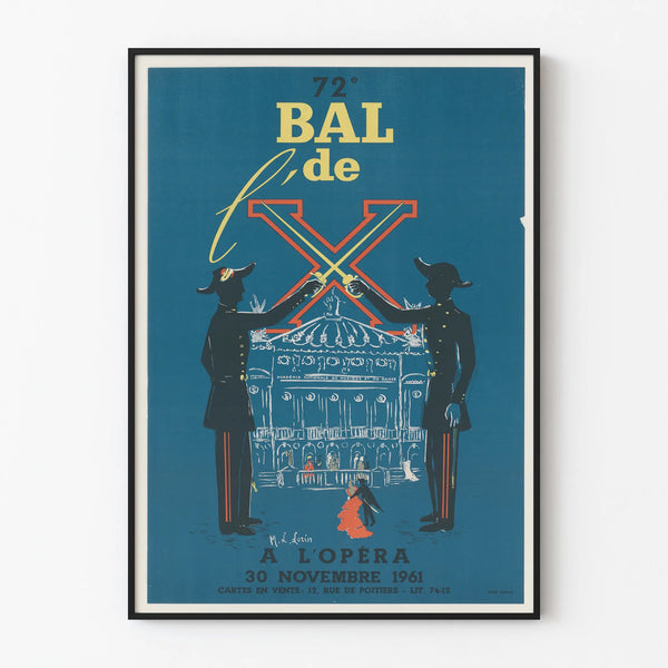 Vintage poster of the 72nd Bal de l'X at the Opera 1961