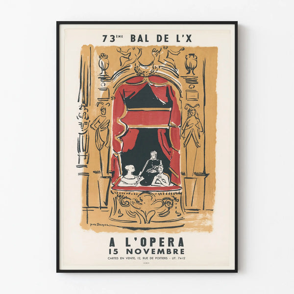 Vintage poster of the Bal de l'X at the Opera 1962