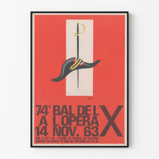 Vintage Poster 74th Bal of the X at the Opera 1963