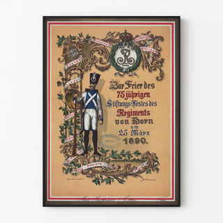 Vintage poster of the von Horn regiment, 75 years, 1890