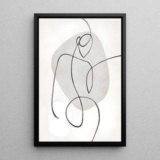 Black and white decorative design panel - Feminine essence