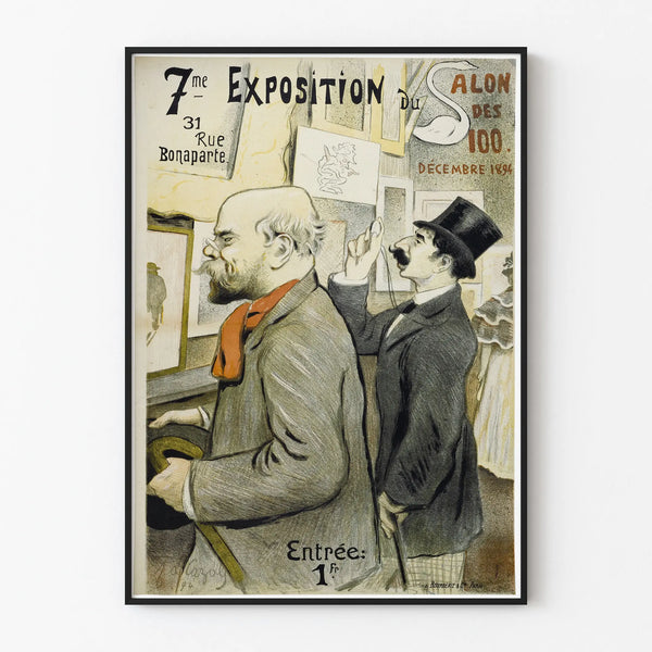Vintage Poster for the 7th Exhibition of the Salon of the 100, Paris 1894