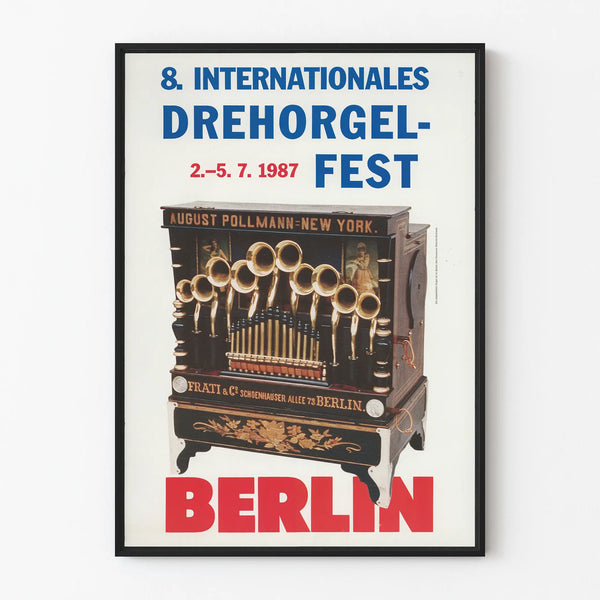 Vintage Poster for the International Barrel Organ Festival Berlin 1987