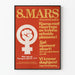 Feminist Demonstration Poster March 8 - Symbol and Demands