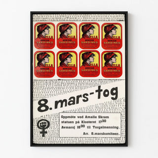 Vintage Norwegian poster for March 8th and Norwegian sardines