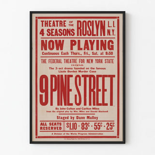 Vintage theater poster 9 Pine Street New York
