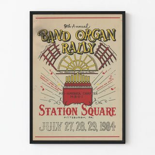Vintage poster for the 9th Annual Band Organ Rally 1984