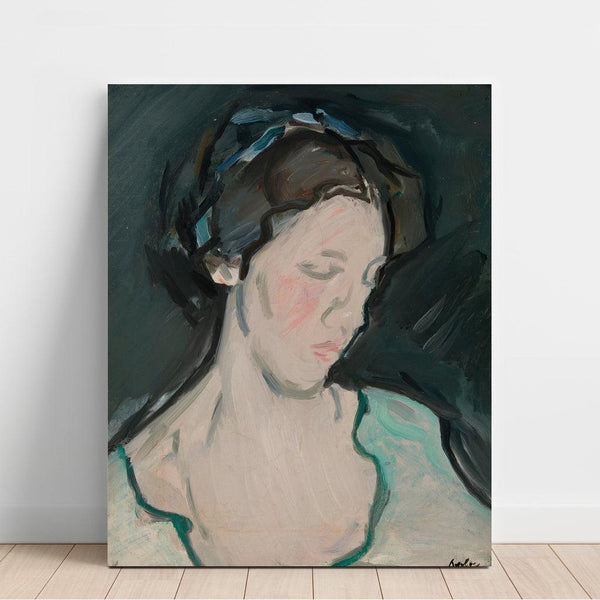Reproduction of the painting A portrait of a young woman, thought to be Peggy MacRae Samuel - John Peploe