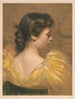 Profile of a seated woman wearing a yellow dress - A. W. Elson Co — artwork view