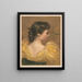 Profile of a seated woman wearing a yellow dress - A. W. Elson Co — framed artwork on a wall