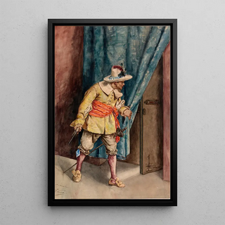 Mousquetaire en garde - A Arrunategin — framed artwork on a wall