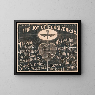La joie du pardon - A Ditta — framed artwork on a wall
