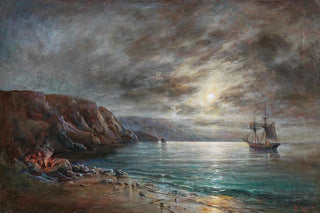 Night by moonlight over Crimea - A Frandetti — artwork view