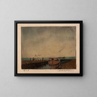 Naval Yard of the Eastern Branch - A H O Rolle — framed artwork on a wall