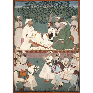 The Maharaja Sidh Sen receiving an embassy - A Master from the Mandi workshop — artwork view