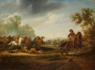 Cavalry Skirmish Painting - A van Hoef — artwork view