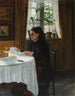 La mère de l'artiste, Agnès, assise au petit-déjeuner - Aage Bertelsen — artwork view