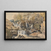 Watermill and waterfalls painting - Aaron Edwin Penley — framed artwork on a wall