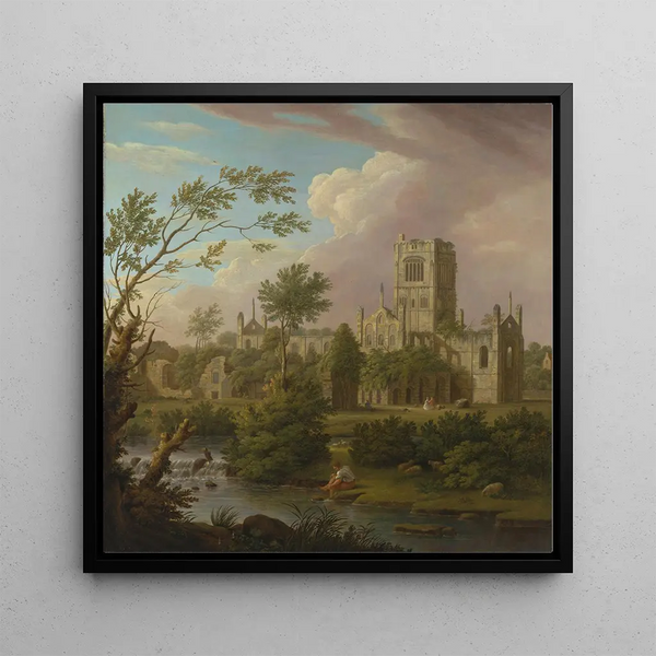 Abbey of Kirkstall, Yorkshire - George Lambert — framed artwork on a wall