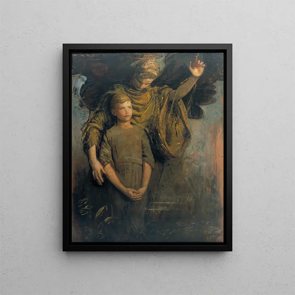 Boy and Angel - Abbott Handerson Thayer — framed artwork on a wall