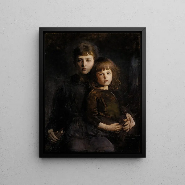 Brother and Sister Mary and Gerald Thayer - Abbott Handerson Thayer — framed artwork on a wall