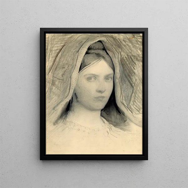Head of Mary B. Thayer - Abbott Handerson Thayer — framed artwork on a wall