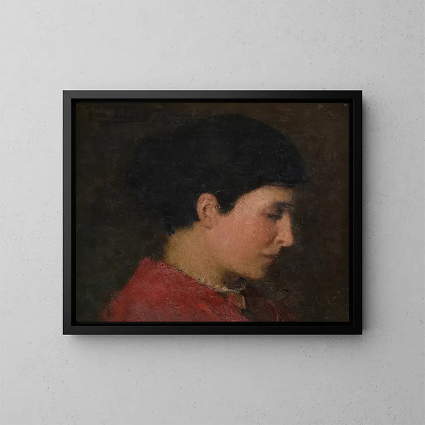 Head of Portrait - Abbott Handerson Thayer — framed artwork on a wall