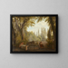 a park landscape with women and children near a fountain - Abraham Louis Rodolphe Ducros — framed artwork on a wall
