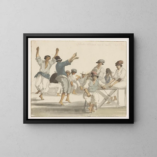 Maltese dancers - Abraham Louis Rodolphe Ducros — framed artwork on a wall