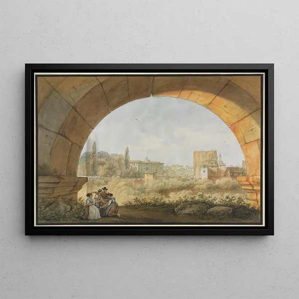Les thermes de Titus à Rome - Abraham Louis Rodolphe Ducros — framed artwork on a wall