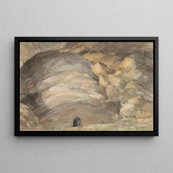 Exterior painting of the Santa Maria Capella cave - Abraham Louis Rodolphe Ducros — framed artwork on a wall