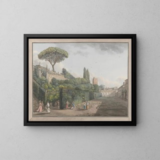 Garden of the Colonna Palace - Abraham Louis Rodolphe Ducros — framed artwork on a wall