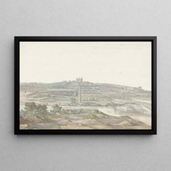 View of the Vedala Palace by the Grand Master located in Boschetto in Malta - Abraham Louis Rodolphe Ducros — framed artwork on a wall