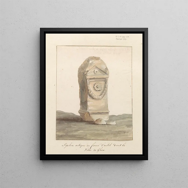 a Monument funéraire en forme d'autel classique dans la ville de Gozo - Abraham Louis Rodolphe Ducros — framed artwork on a wall