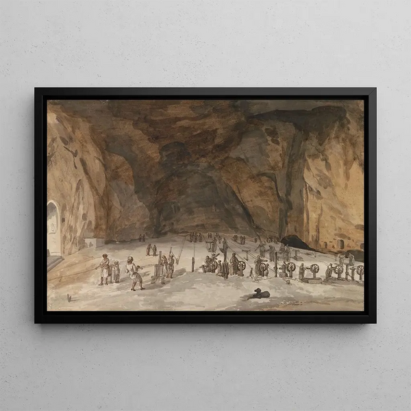 Interior of the Santa Maria Capella Cave - Abraham Louis Rodolphe Ducros — framed artwork on a wall