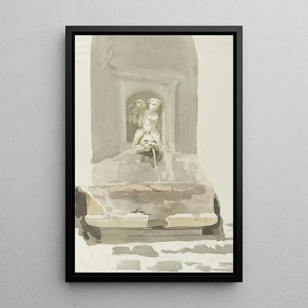 Reproduction of the painting Ancient sarcophagus painting resembling a fountain in Messina - Abraham Louis Rodolphe Ducros