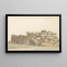 Panorama painting with Phoenician or Carthaginian monument on the island of Gozo - Abraham Louis Rodolphe Ducros — framed artwork on a wall