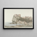 Roche et ville de Scilla dans la région de Calabre sur la côte ouest - Abraham Louis Rodolphe Ducros — framed artwork on a wall