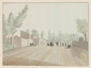 Street scene at the exit of Naples near Cisterna - Abraham Louis Rodolphe Ducros — artwork view