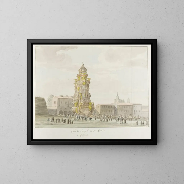 Char triomphal painting for Santa Rosalia - Abraham Louis Rodolphe Ducros — framed artwork on a wall