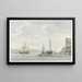 Pavillon du Jardin du Grand Maître dominant le port avec des galères à Malte - Abraham Louis Rodolphe Ducros — framed artwork on a wall