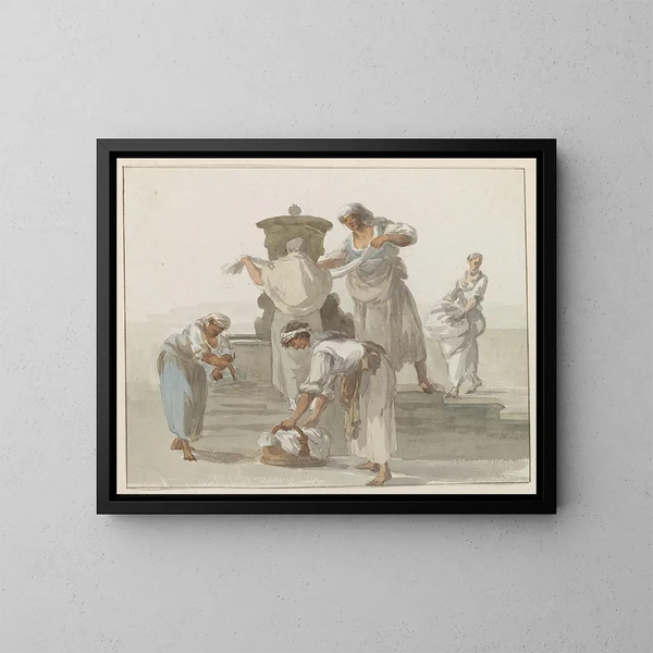 Les femmes de Chiaja à Naples - Abraham Louis Rodolphe Ducros — framed artwork on a wall