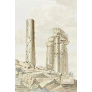 West facade painting of the Temple of Juno Lucina - Abraham Louis Rodolphe Ducros — artwork view