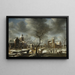 Landscape with skaters - Abraham Beerstraaten — framed artwork on a wall