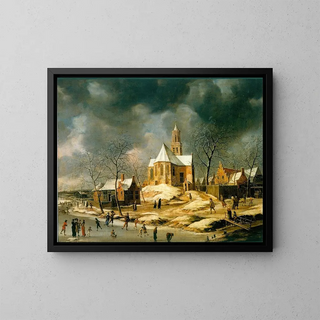 The village of Midlum - Abraham Beerstraaten — framed artwork on a wall