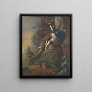 Birds near a Ruin - Abraham Bisschop — framed artwork on a wall